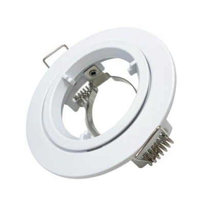 Krisane - Support spot fixe - 1/4 de tour - avec douille GU10 - IP20 - blanc - Réf : KRI20023