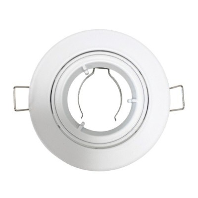 Krisane - Support spot orientable - 1/4 de tour avec douille GU10 - IP20 - blanc - Réf : KRI20024