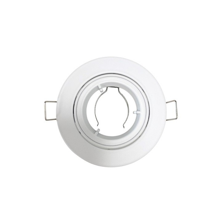 Krisane - Support spot orientable - 1/4 de tour avec douille GU10 - IP20 - blanc - Réf : KRI20024
