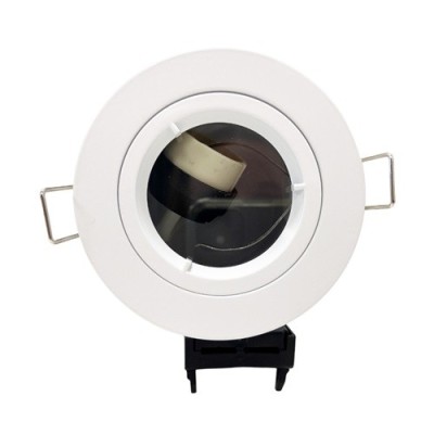 Krisane - Support spot fixe - recouvrable - 1/4 de tour - avec douille GU10 - IP65 - blanc - Réf : KRI20029