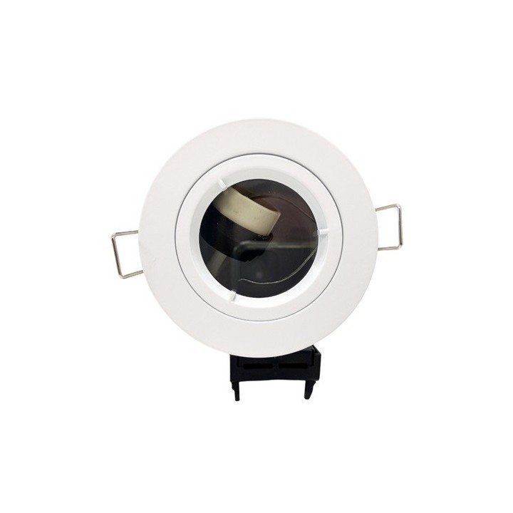 Krisane - Support spot fixe - recouvrable - 1/4 de tour - avec douille GU10 - IP65 - blanc - Réf : KRI20029