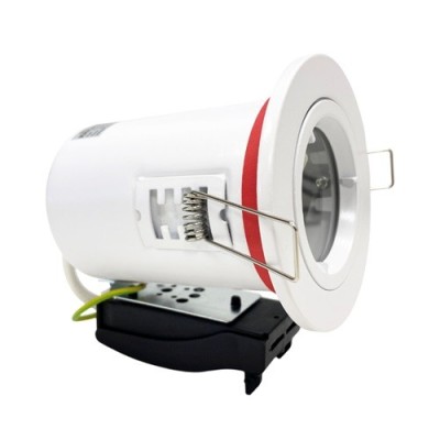Krisane - Support spot fixe - recouvrable - 1/4 de tour - avec douille GU10 - IP65 - blanc - Réf : KRI20029