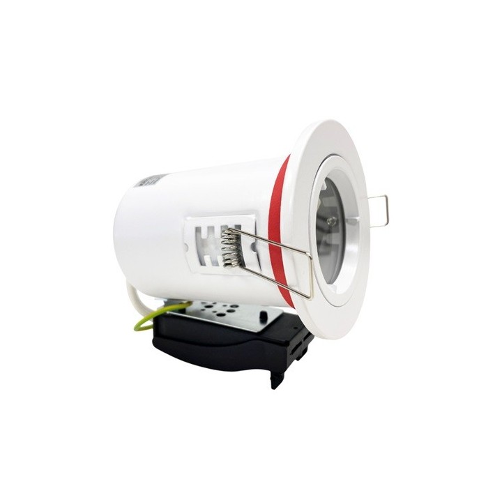 Krisane - Support spot fixe - recouvrable - 1/4 de tour - avec douille GU10 - IP65 - blanc - Réf : KRI20029
