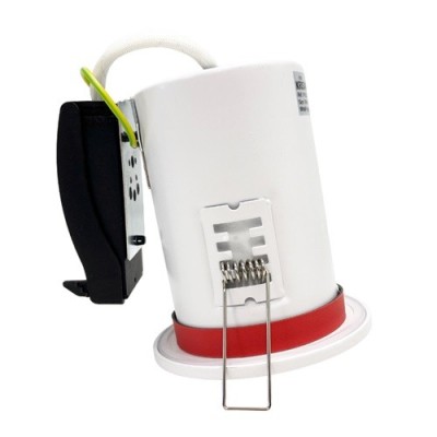 Krisane - Support spot fixe - recouvrable - 1/4 de tour - avec douille GU10 - IP65 - blanc - Réf : KRI20029
