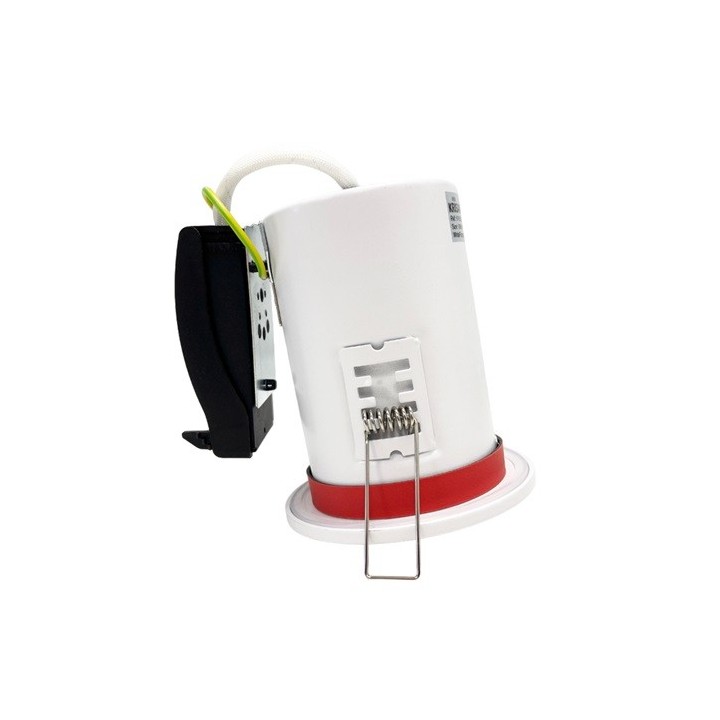 Krisane - Support spot fixe - recouvrable - 1/4 de tour - avec douille GU10 - IP65 - blanc - Réf : KRI20029