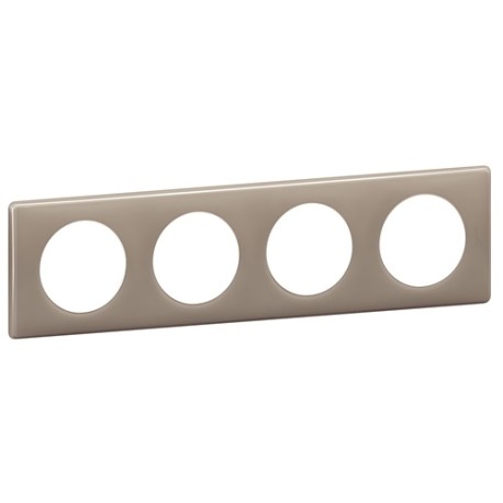 Legrand - Plaque Céliane - Laqué - 4 postes - finition Galet - Réf : 066614