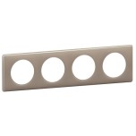 Legrand - Plaque Céliane - Laqué - 4 postes - finition Galet - Réf : 066614