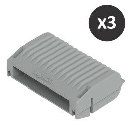 Wago - Gelbox Dérivation pour conducteurs - Sans bornes de raccordement - Taille 3 - Gris - Réf : 207-1333(3)