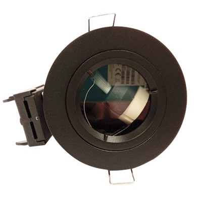 Krisane - Support spot fixe - recouvrable - 1/4 de tour - avec douille GU10 - IP65 - noir - Réf : KRI20049