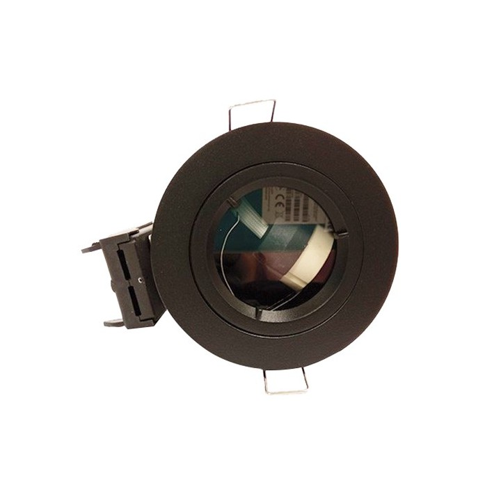 Krisane - Support spot fixe - recouvrable - 1/4 de tour - avec douille GU10 - IP65 - noir - Réf : KRI20049