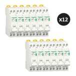 Schneider - Resi9 XP - Lot de 12 disjoncteurs modulaires - 1P+N - 10A - courbe C - peignable - Réf : R9PFC610(12)