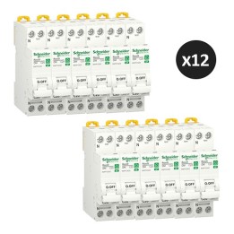 Schneider - Resi9 XP - Lot de 12 disjoncteurs modulaires - 1P+N - 20A - courbe C - peignable - Réf : R9PFC620(12)