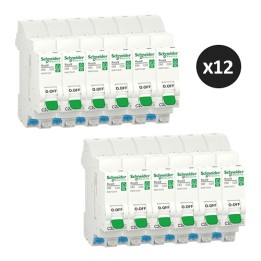 Schneider - Resi9 XE - Lot de 12 disjoncteurs modulaires - 1P+N - 20A - courbe C - embrochable - Réf : R9EFC620(12)