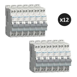 Hager - Lot de 12 disjoncteurs monophasés 1P+N 3kA C 10A à vis - Réf : MFN710(12)