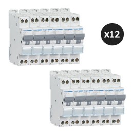 Hager - Lot de 12 disjoncteurs monophasés 1P+N 3kA C 16A à Vis - Réf : MFN716(12)