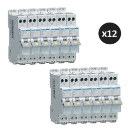 Hager - Lot de 12 disjoncteurs monophasés 1P+N 3kA C 20A Auto - Réf : MFS720(12)
