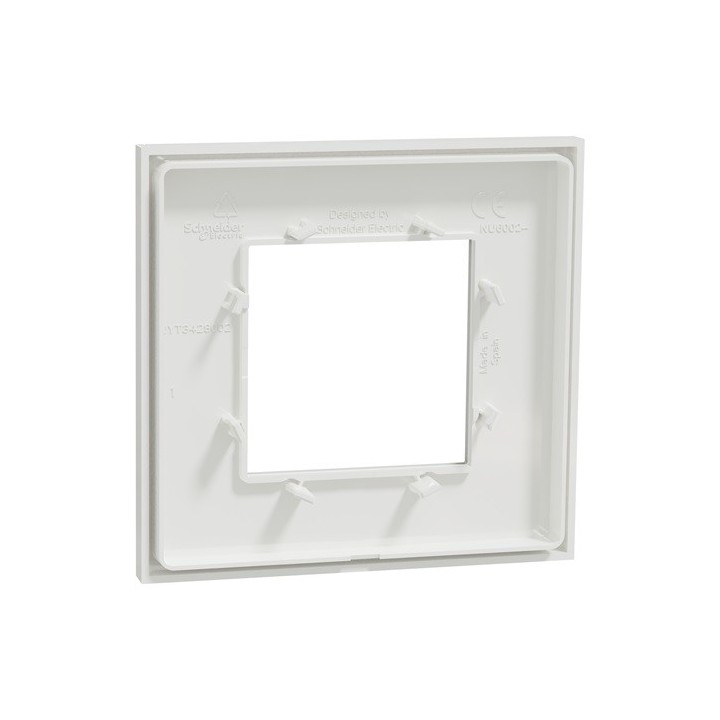 Schneider - Unica Déco - Plaque de finition - Blanc - 1 poste - Réf : NU600218