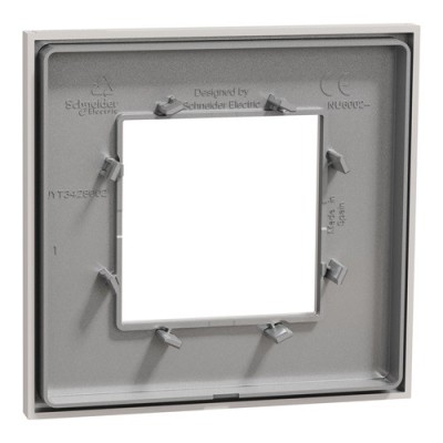 Schneider - Unica Déco - Plaque de finition - Gris pierre - 1 poste - Réf : NU600224