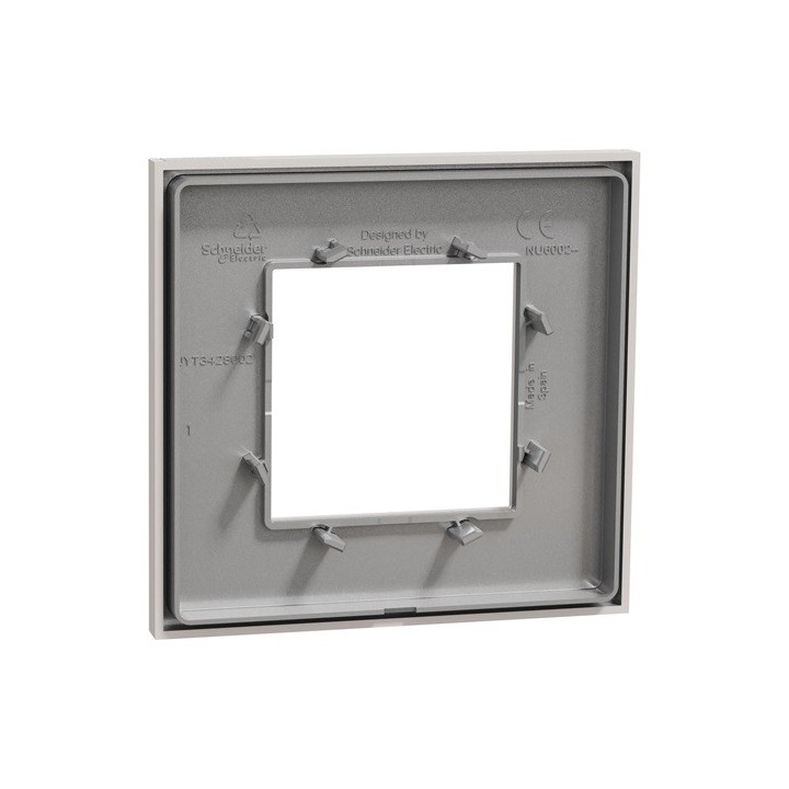 Schneider - Unica Déco - Plaque de finition - Gris pierre - 1 poste - Réf : NU600224