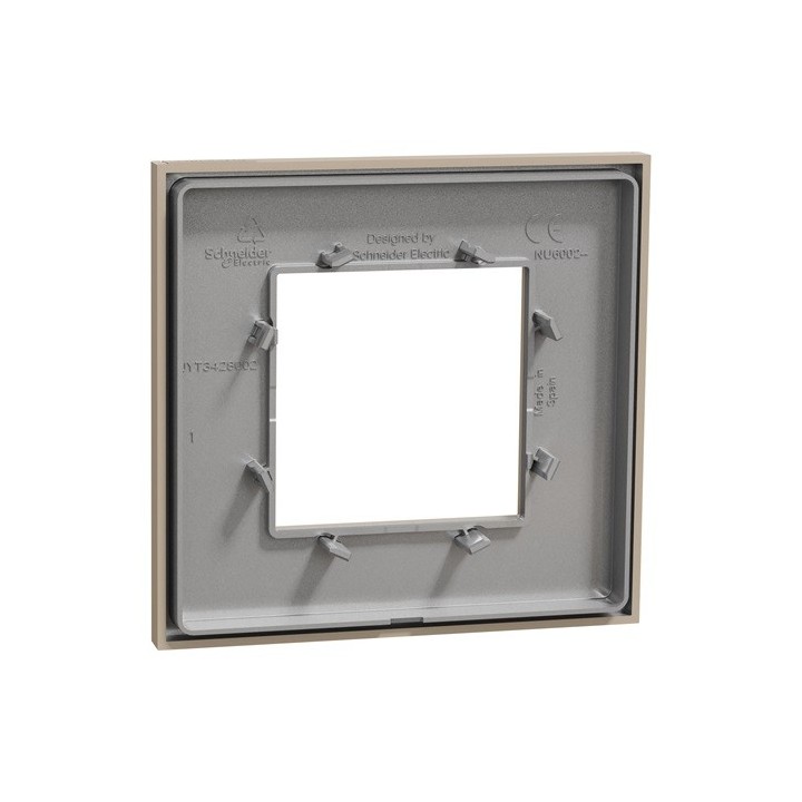 Schneider - Unica Déco - Plaque de finition - Taupe - 1 poste - Réf : NU600226