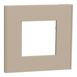 Schneider - Unica Déco - Plaque de finition - Taupe - 1 poste - Réf : NU600226