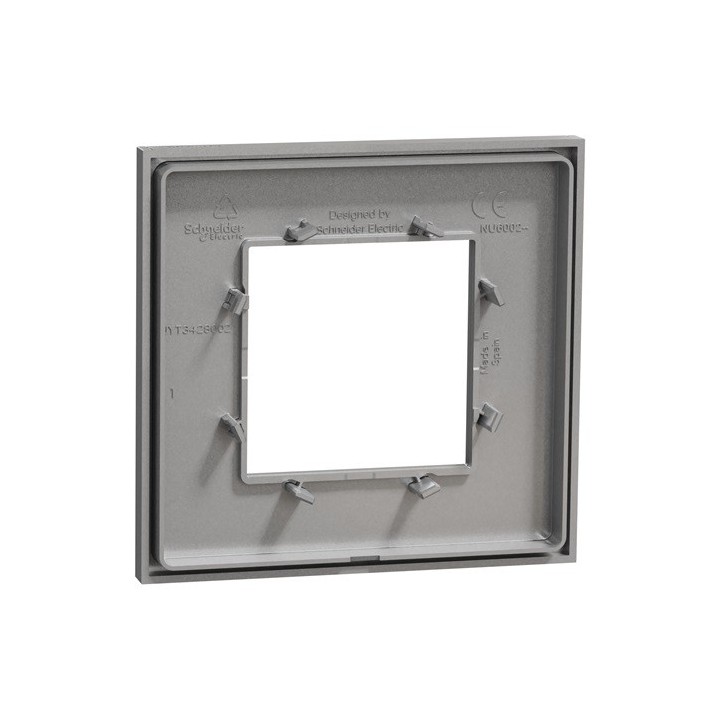 Schneider - Unica Déco - Plaque de finition - Aluminium - 1 poste - Réf : NU600230