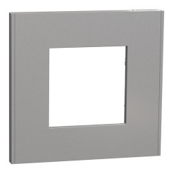 Schneider - Unica Déco - Plaque de finition - Aluminium - 1 poste - Réf : NU600230