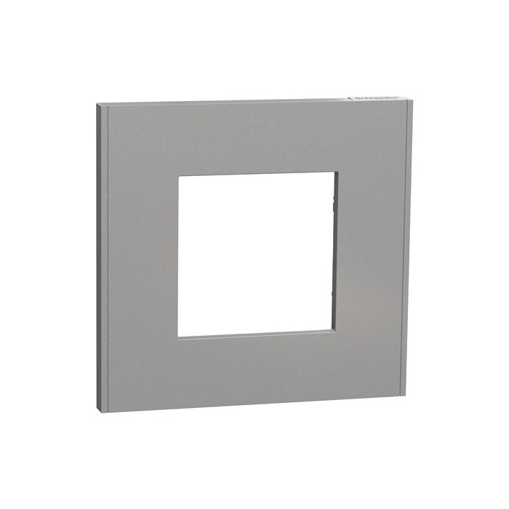 Schneider - Unica Déco - Plaque de finition - Aluminium - 1 poste - Réf : NU600230