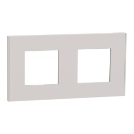 Schneider - Plaque de finition - Gris pierre - 2 postes horiz vert - Réf : NU600424