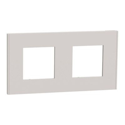 Schneider - Plaque de finition - Gris pierre - 2 postes horiz vert - Réf : NU600424
