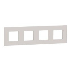 Schneider - Unica Déco - Plaque de finition - Gris pierre - 4 postes horiz vert - Réf : NU600824
