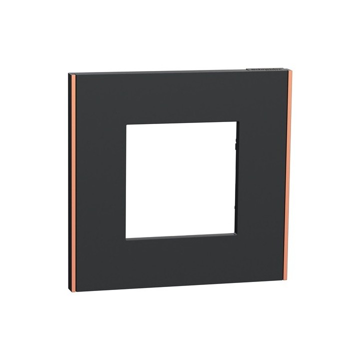 Schneider - Unica Déco - Plaque de finition - Anthracite liseré cuivre - 1P - Réf : NU600241