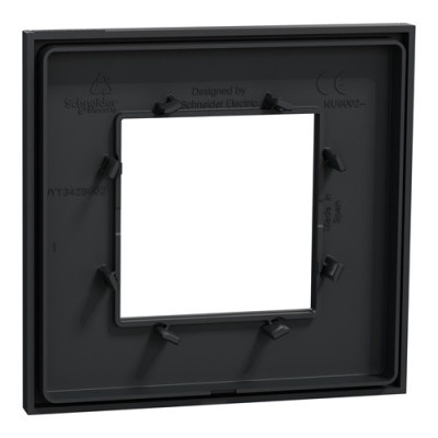Schneider - Unica Déco - Plaque de finition - Anthracite liseré cuivre - 1P - Réf : NU600241