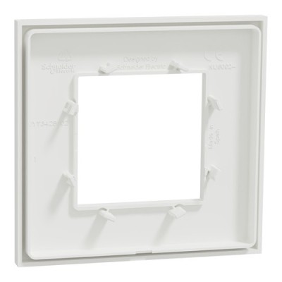 Schneider - Unica Déco - Plaque de finition - Blanc liseré cuivre - 1P - Réf : NU600242