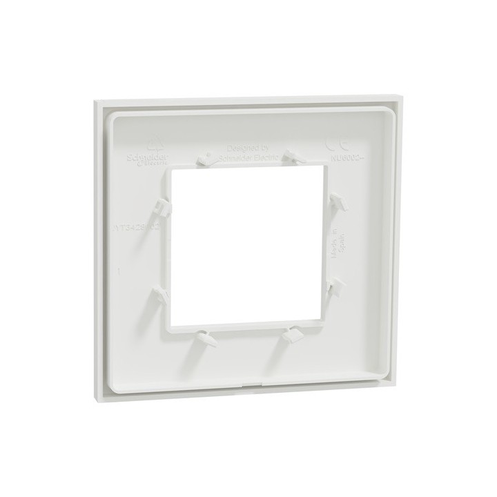 Schneider - Unica Déco - Plaque de finition - Blanc liseré cuivre - 1P - Réf : NU600242