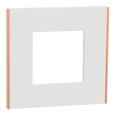 Schneider - Unica Déco - Plaque de finition - Blanc liseré cuivre - 1P - Réf : NU600242