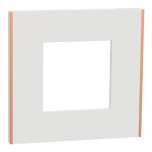 Schneider - Unica Déco - Plaque de finition - Blanc liseré cuivre - 1P - Réf : NU600242