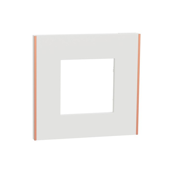 Schneider - Unica Déco - Plaque de finition - Blanc liseré cuivre - 1P - Réf : NU600242