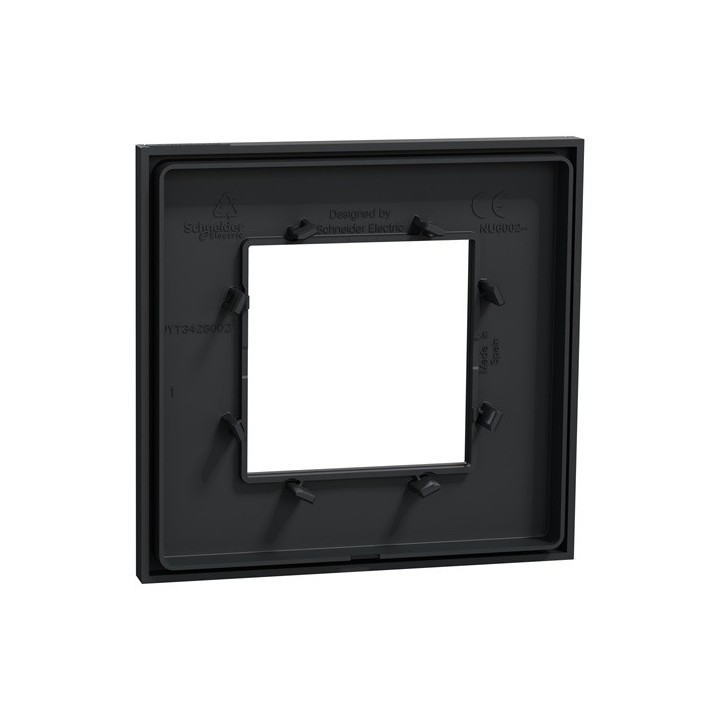 Schneider - Unica Déco - Plaque de finition - Anthra liseré argent - 1P - Réf : NU600243