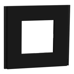 Schneider - Unica Déco - Plaque de finition - Gomme noire - 1P - Réf : NU600272