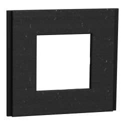 Schneider - Unica Déco - Plaque finition recyclée - Noir nuancé - 1P - Réf : NU600274