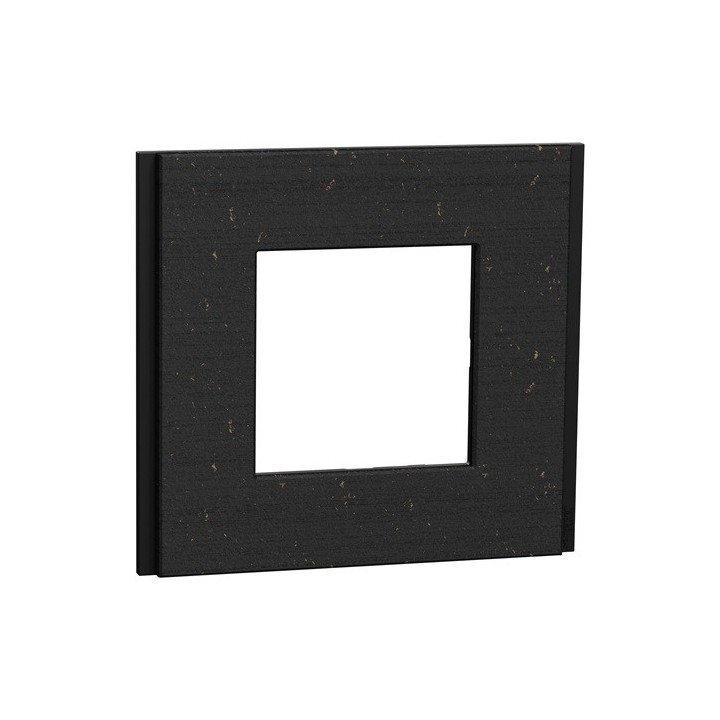 Schneider - Unica Déco - Plaque finition recyclée - Noir nuancé - 1P - Réf : NU600274