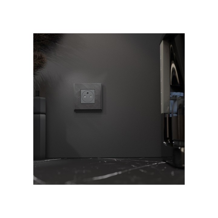 Schneider - Unica Déco - Plaque de finition - Ardoise - 1P - Réf : NU600277