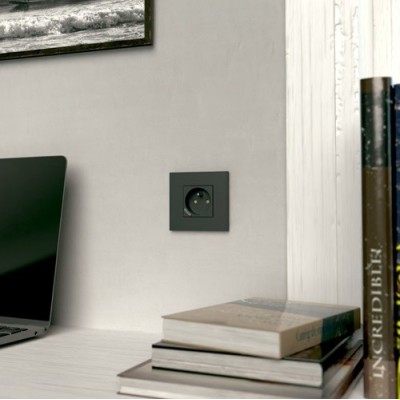 Schneider - Unica Déco - Plaque de finition - Anthracite - 1 poste - Réf : NU600254