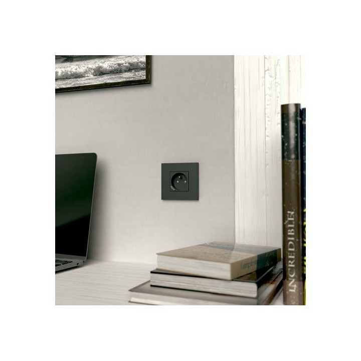 Schneider - Unica Déco - Plaque de finition - Anthracite - 1 poste - Réf : NU600254