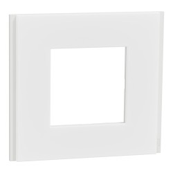 Schneider - Unica Déco - Plaque de finition - Blanc neige - 1P - Réf : NU600279