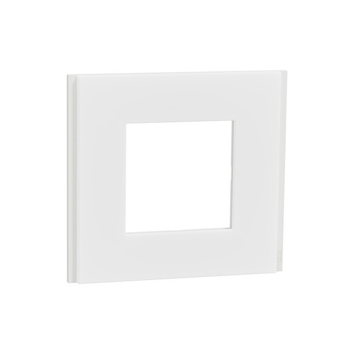 Schneider - Unica Déco - Plaque de finition - Blanc neige - 1P - Réf : NU600279