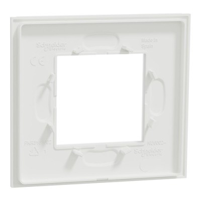 Schneider - Unica Déco - Plaque de finition - Blanc neige - 1P - Réf : NU600279