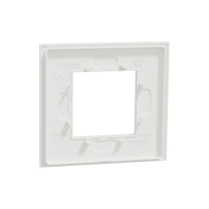 Schneider - Unica Déco - Plaque de finition - Blanc neige - 1P - Réf : NU600279