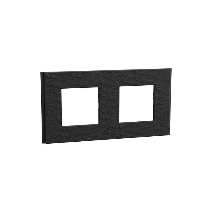 Schneider - Unica Déco - Plaque de finition - Ardoise - 2P horiz vert - Réf : NU600477